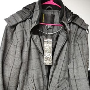 1988 New York Jacket With Hoodie. Grey Color Size XL